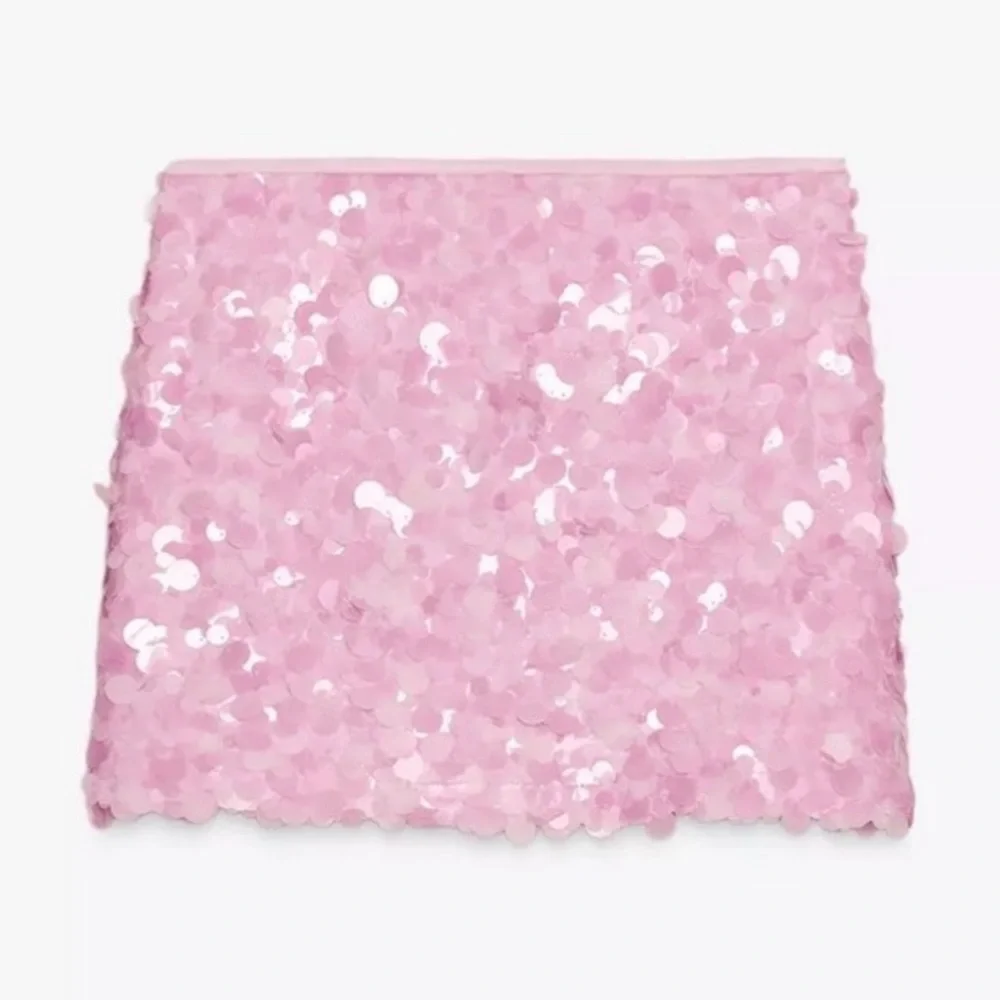 Zara Bubble gum Pink Sequin Mini Skirt
